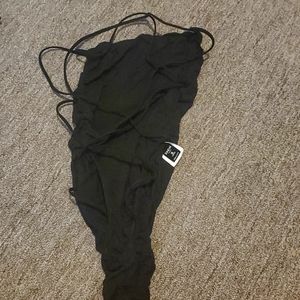 SIZE small, Black, Staps in back